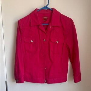 Chaps Women's Bright Fuchsia Jean Jacket